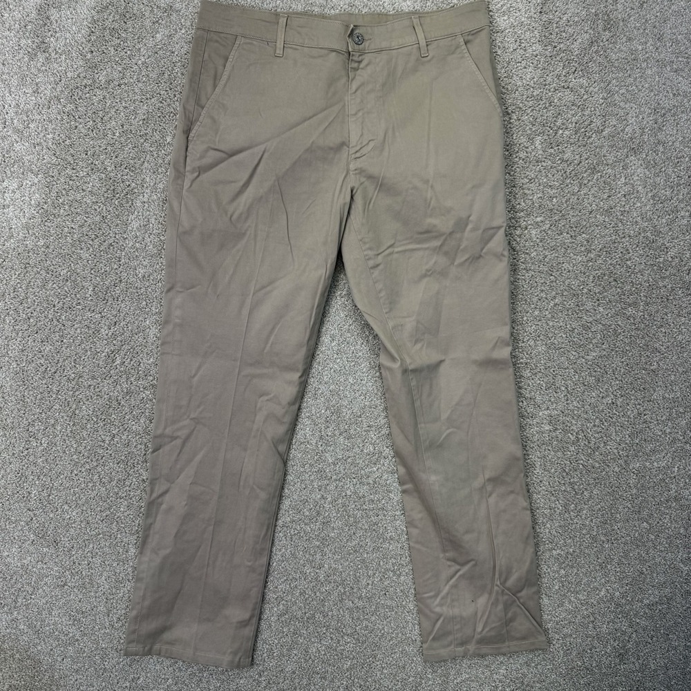 AG Adriano Goldschmied Trouser Mens 34R The Lux Khaki Tailored Tan EUC
